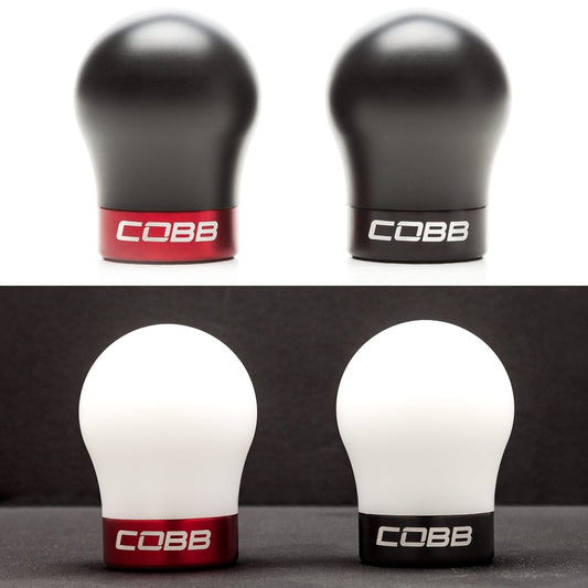 COBB Shift Knob Satin Black/White Delrin | VW Golf/GTI/R (15-24) Jetta GLI (19-24) (2V1350-W-BK)