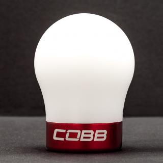 COBB Shift Knob Satin Black/White Delrin | VW Golf/GTI/R (15-24) Jetta GLI (19-24) (2V1350-W-BK)