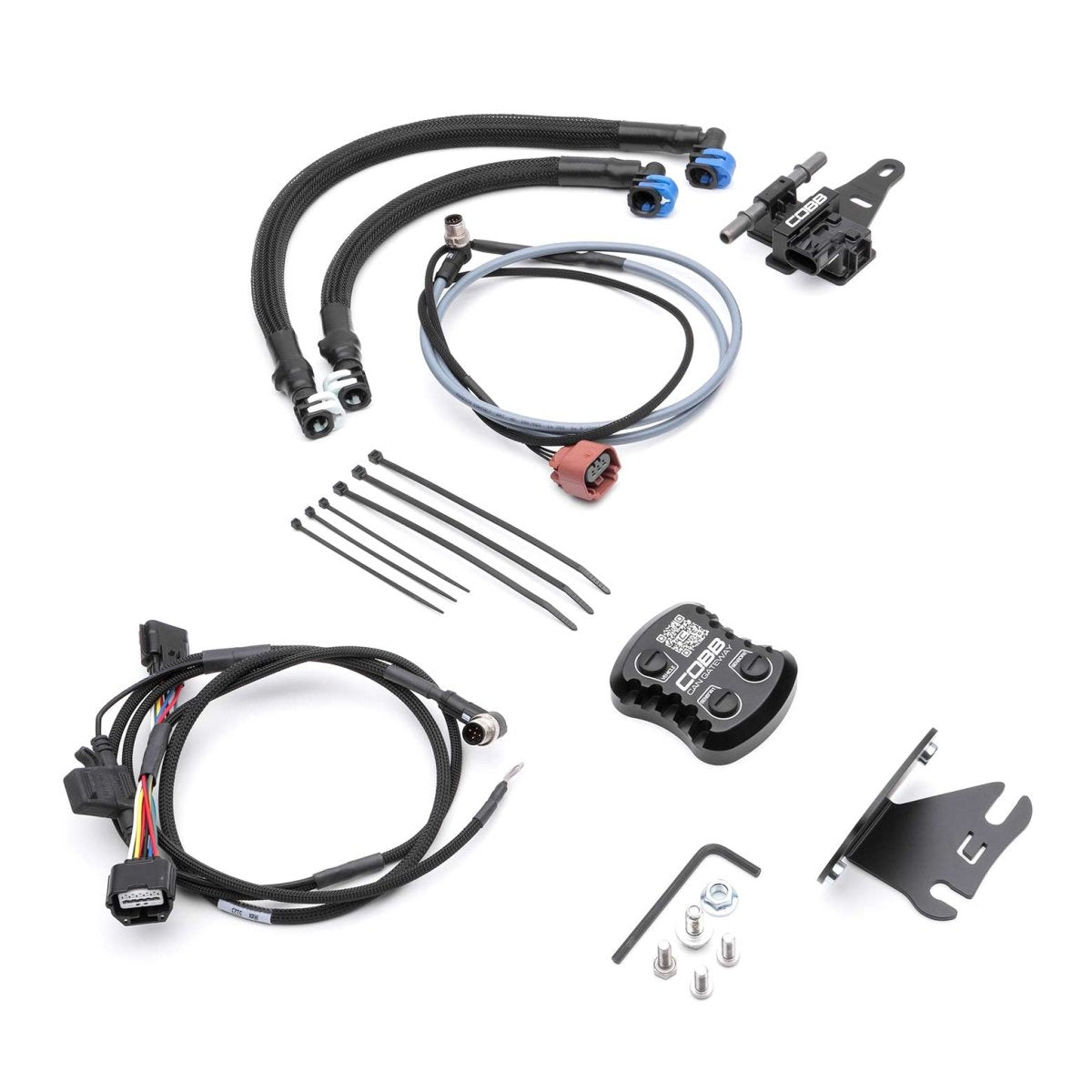 COBB Stage 1+ to NexGen Stage 2+ CAN Flex Fuel Power Package w/ SF Intake & Silver Intercooler | Subaru WRX 6MT (15-17) (SUB004NG2W-SL1FF-S1P-UP)