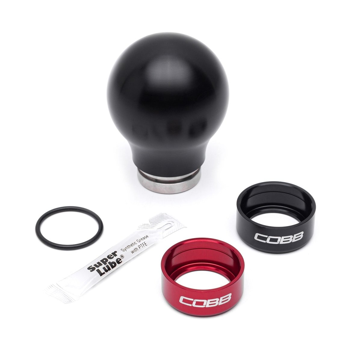COBB Weighted Round Delrin Shift Knob Black w/ Interchangeable Base | Subaru BRZ/FRS/GT86/GR86 (213360-BK)