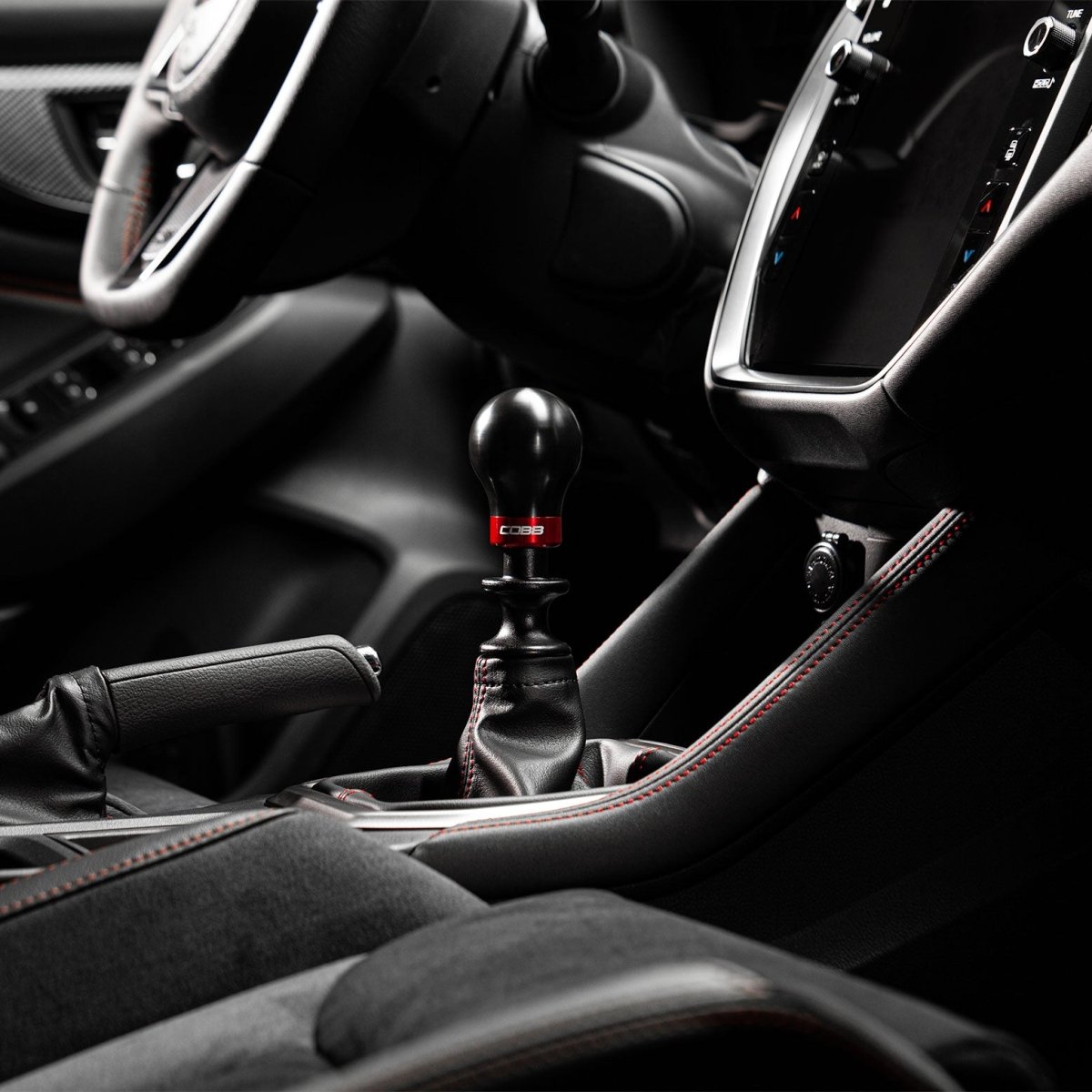 COBB Weighted Round Delrin Shift Knob Black w/ Interchangeable Base | Subaru BRZ/FRS/GT86/GR86 (213360-BK)