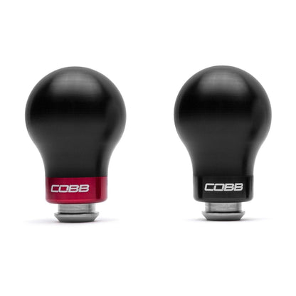 COBB Weighted Round Shift Knob Black w/ Interchangeable Base | 5-Speed Subaru (211360-BK)