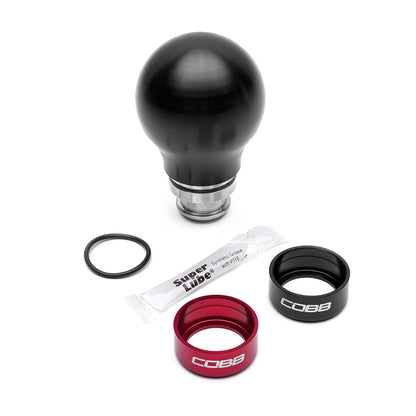 COBB Weighted Round Shift Knob Black w/ Interchangeable Base | 5-Speed Subaru (211360-BK)