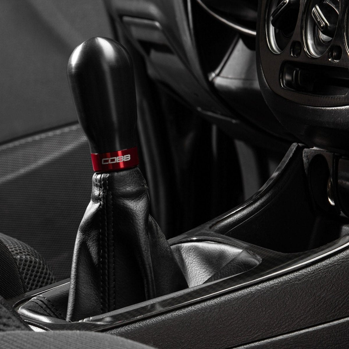 COBB Tall Weighted SS Shift Knob Black w/ Interchangeable Base | Subaru 5-Speed (211370-BK)