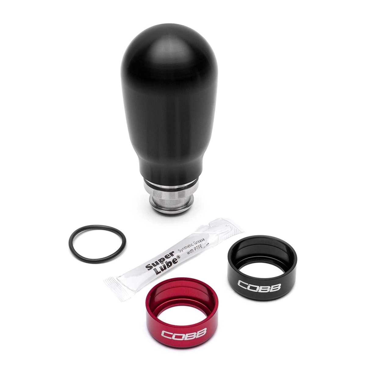 COBB Tall Weighted SS Shift Knob Black w/ Interchangeable Base | Subaru 5-Speed (211370-BK)