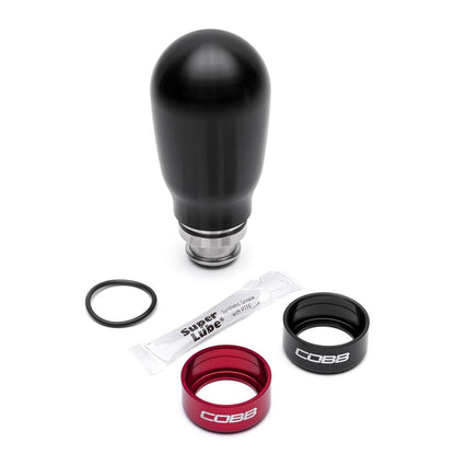 COBB Tall Weighted SS Shift Knob Black w/ Interchangeable Base | Subaru 5-Speed (211370-BK)