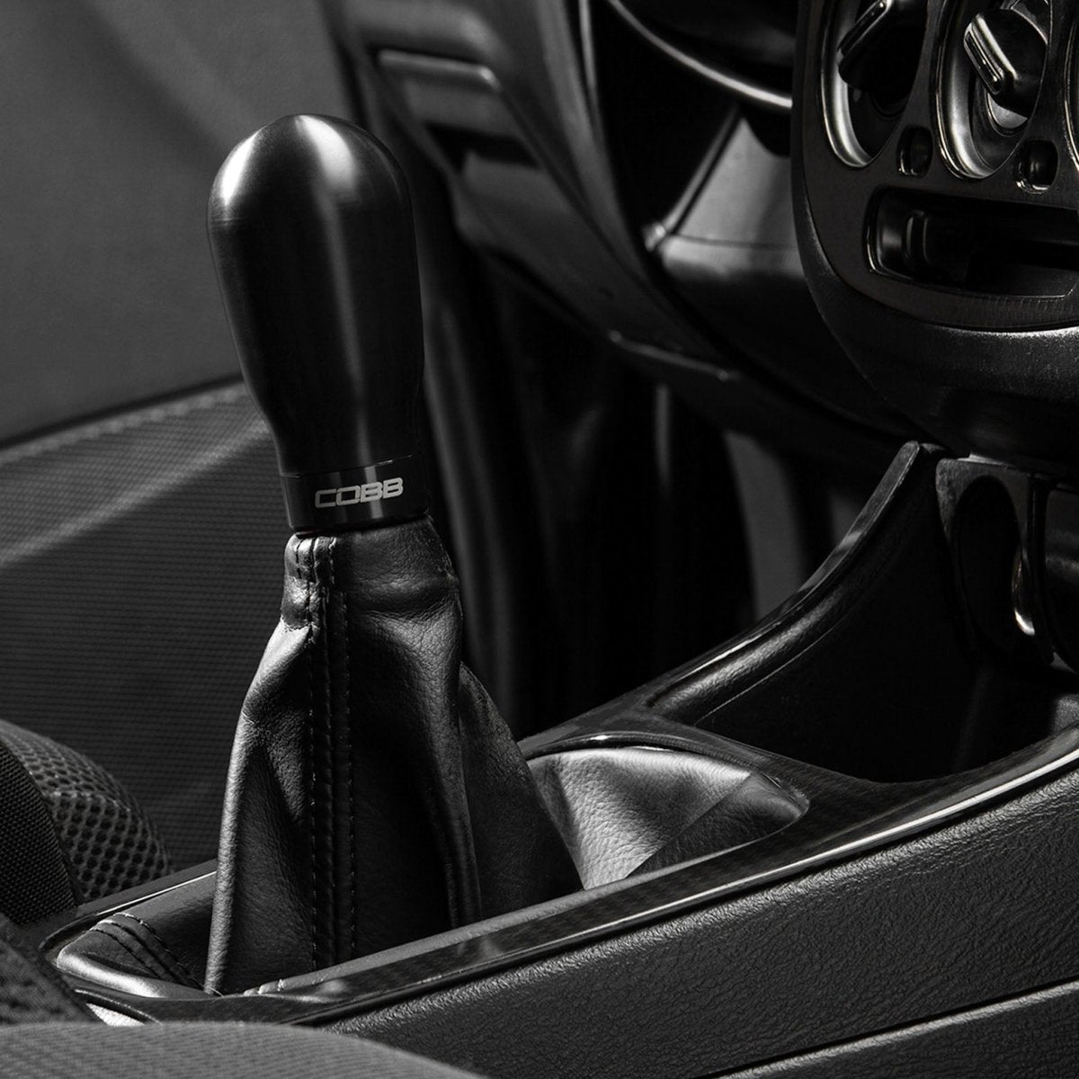COBB Tall Weighted SS Shift Knob Black w/ Interchangeable Base | Subaru 5-Speed (211370-BK)