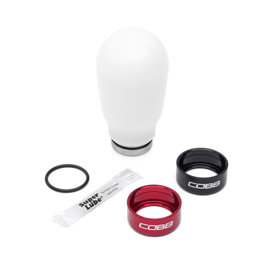 COBB Weighted Tall Shift Knob White w/ Interchangeable Base | Subaru 6-Speed (213370-W)
