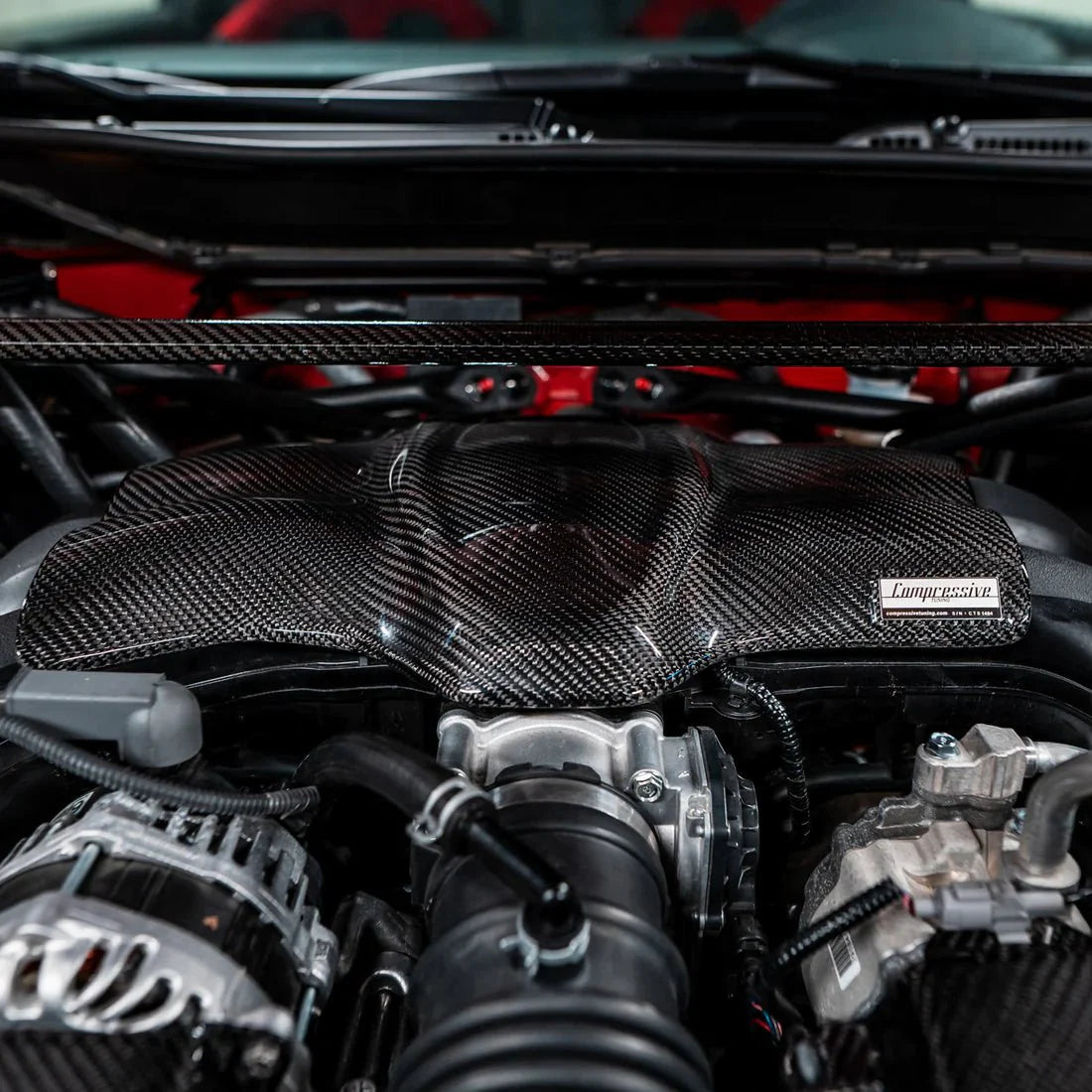 Compressive Tuning EngineArt Carbon Fiber Intake Manifold Cover w/ Pulley Cover Addon 2022-2024 BRZ / 2022-2024 GR86