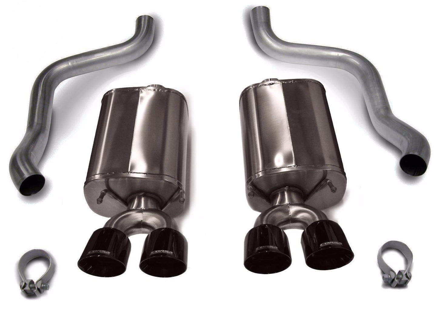 Corsa 2.5" Axle-Back Quad Tip Exhaust System - Black | 2009-2013 Chevrolet Corvette C6 (14108BLK)