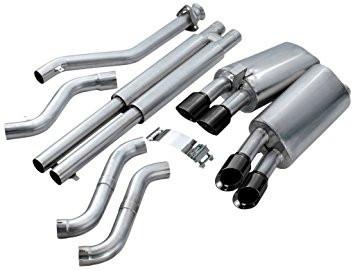 Corsa 2.5" Cat-Back Quad Tip Exhaust - Black Tips | 1996 Chevrolet Corvette C4 (14118BLK)