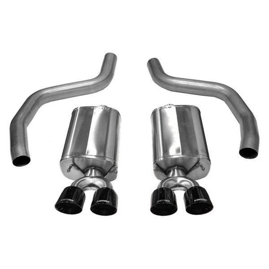 Corse 3.0" Axle-Back Quad Tip Exhaust - Black Tips | 2006-2013 Chevrolet Corvette C6 Z06/ZR1 (14164BLK)
