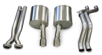 2006-2010 Jeep Grand Cherokee SRT8 6.1L 2.5" Cat-Back, Dual Center Rear Exit with Single 4.0" Polished Pro-Series Tips by Corsa (14451)