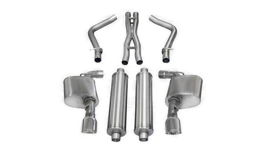 Corsa 2.75" Cat-Back, Dual Rear Exit w/ Single 4.5" Polished Pro-Series Tips | 2012-2014 Chrysler/Dodge Multiple Fitments (14463)