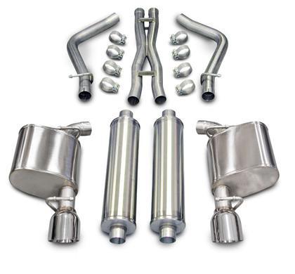 2011-2014 Chrysler 300 R/T 5.7L 2.5" Cat-Back, Dual Rear Exit with Single 4.5" Polished Pro-Series Tips by Corsa (14535)