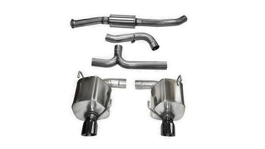 Corsa 3.0" Cat-Back, Dual Rear Exit with Single 4.0" Black Pro-Series Tips | 2008-2010 Subaru Impreza WRX (14865BLK)