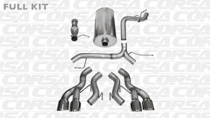 2012-2014 Cadillac Escalade 3.0" Cat-Back, Dual Rear Exit with Twin 4.5" Polished Pro-Series Tips by Corsa (14886)