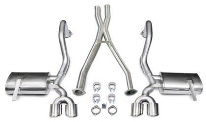 1997-2004 Chevrolet Corvette C5 / C5 Z06 5.7L 2.5" Cat-Back + X-Pipe, Dual Rear Exit with Twin 4.0" Polished Pro-Series Tips by Corsa (14962)