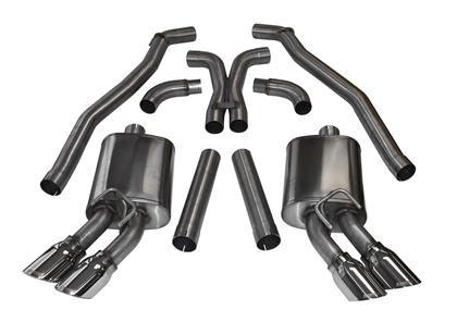 2012-2013 Chevrolet Camaro ZL1 3.0" Cat-Back + X-Pipe, Dual Rear Exit with Twin 4.0" Polished Pro-Series Tips by Corsa (14971)