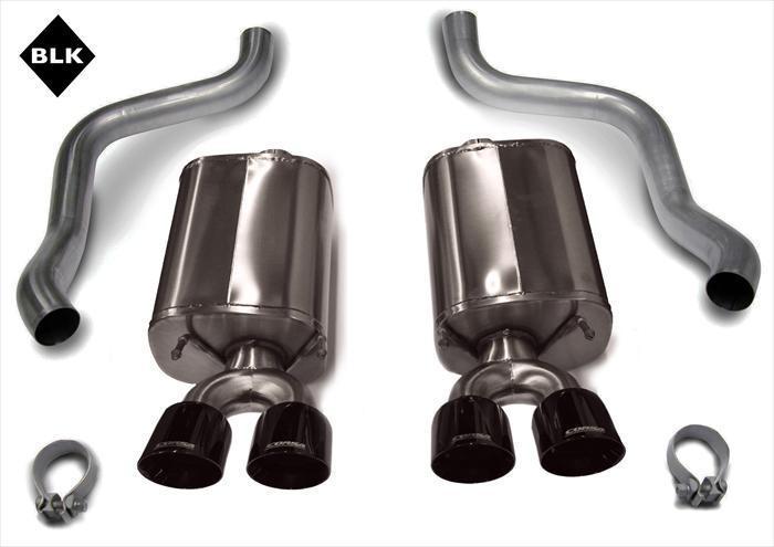 2005-2008 Chevrolet Corvette C6 6.0L/6.2L 2.5" Axle-Back, Dual Rear Exit with Twin 4.0" Black Pro-Series Tips by Corsa (21010BLK)