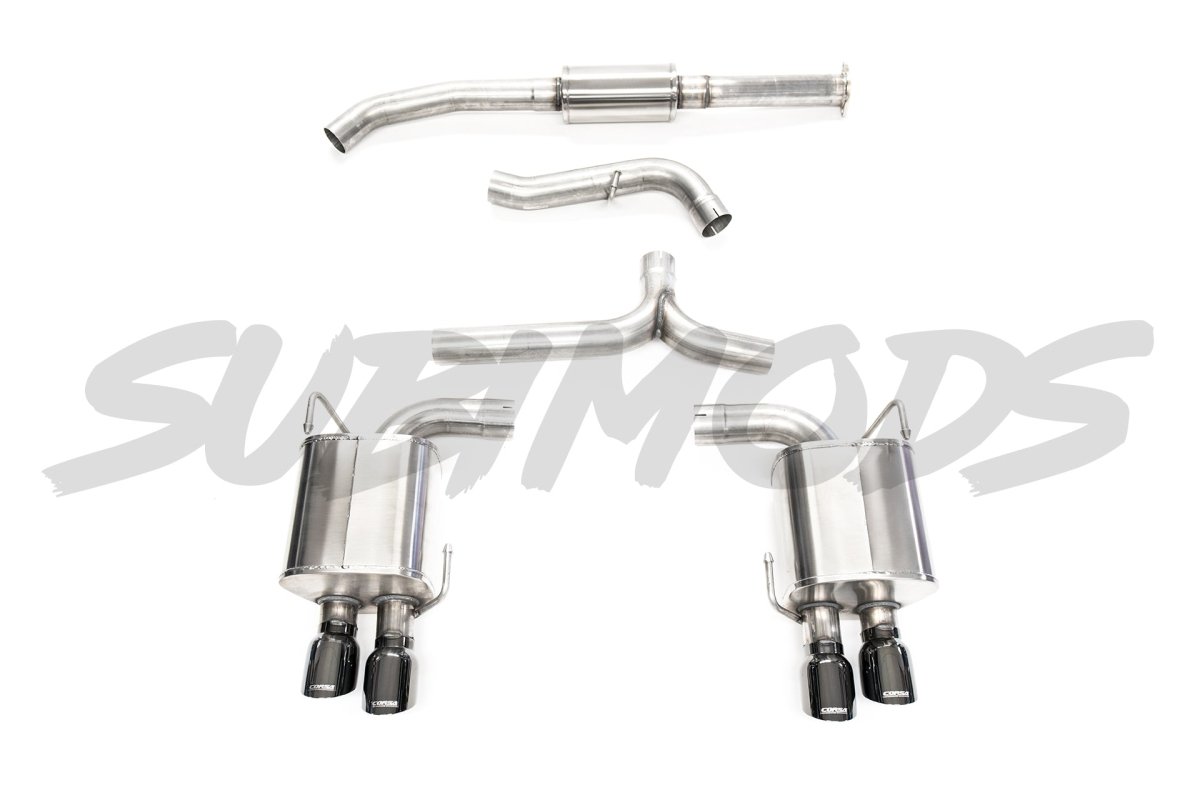 Corsa Sport Catback Exhaust Black Quad 3.5" Tips | 2015-2021 Subaru WRX/STI (14857BLK)
