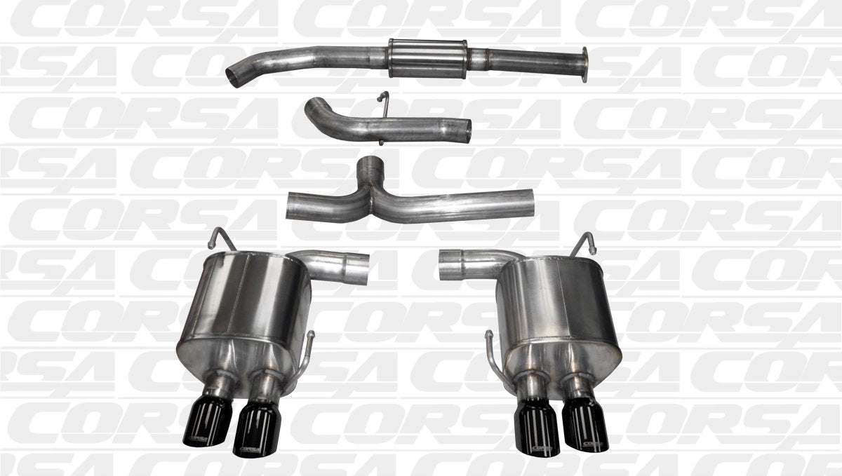 Corsa Sport Catback Exhaust Black Quad 3.5" Tips | 2015-2021 Subaru WRX/STI (14857BLK)