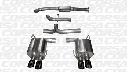 Corsa Sport Catback Exhaust Black Quad 3.5" Tips | 2015-2021 Subaru WRX/STI (14857BLK)