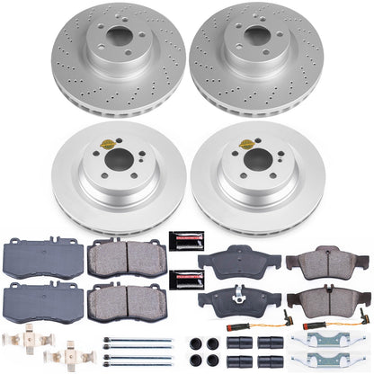 PowerStop Front & Rear Z23 Evolution Sport Coated Brake Kit | Mercedes-Benz E550 (10-11) (CRK6834)