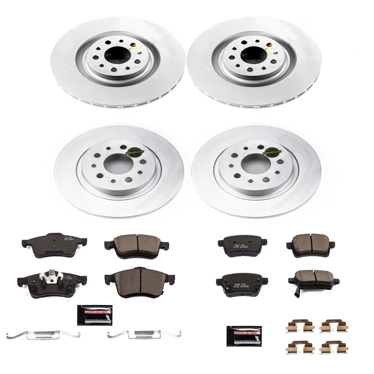 PowerStop Front & Rear Z23 Evolution Sport Coated Brake Kit | Fiat 500L (14-19) (CRK6839)