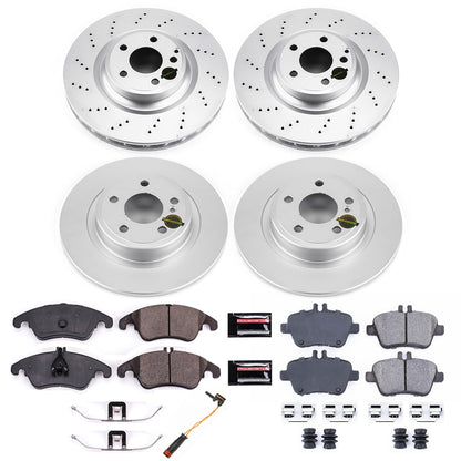 PowerStop Front & Rear Z23 Evolution Sport Coated Brake Kit | Mercedes-Benz SLC300 (18) (CRK6891)