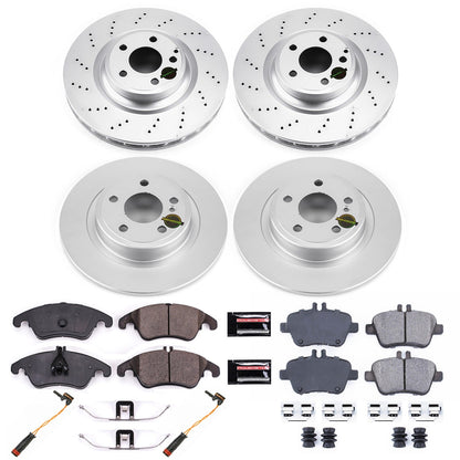 PowerStop Front & Rear Z23 Evolution Sport Coated Brake Kit | Mercedes-Benz SLC300 2017 (CRK6892)