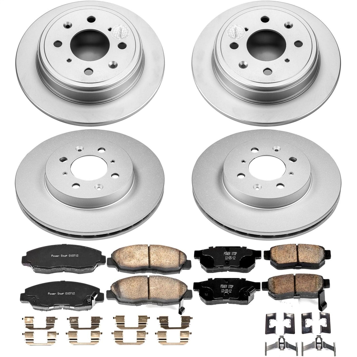 PowerStop Front & Rear Z17 Evolution Geomet Coated Brake Kit | Honda Civic (99-00) (CRK691)