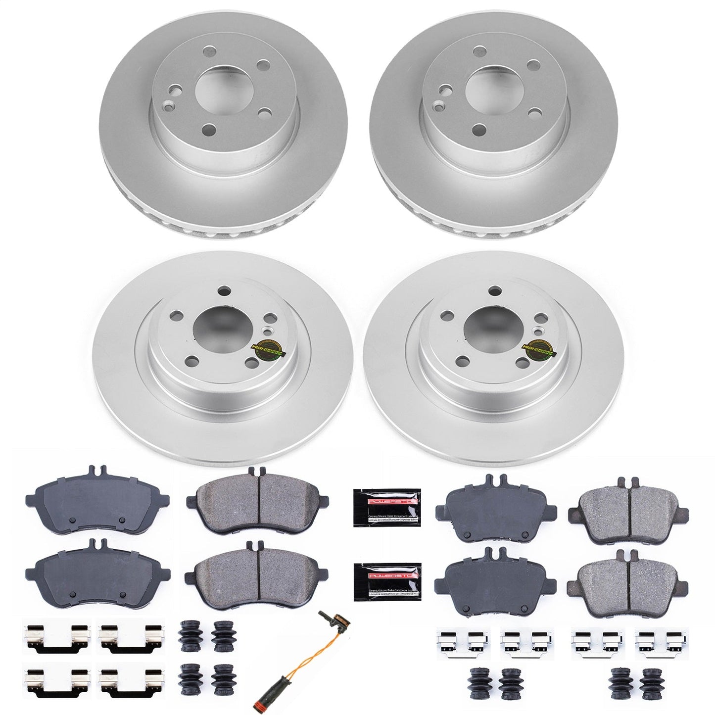 PowerStop Front & Rear Z23 Evolution Sport Coated Brake Kit | Mercedes-Benz SLK250 (12-15) (CRK6926)