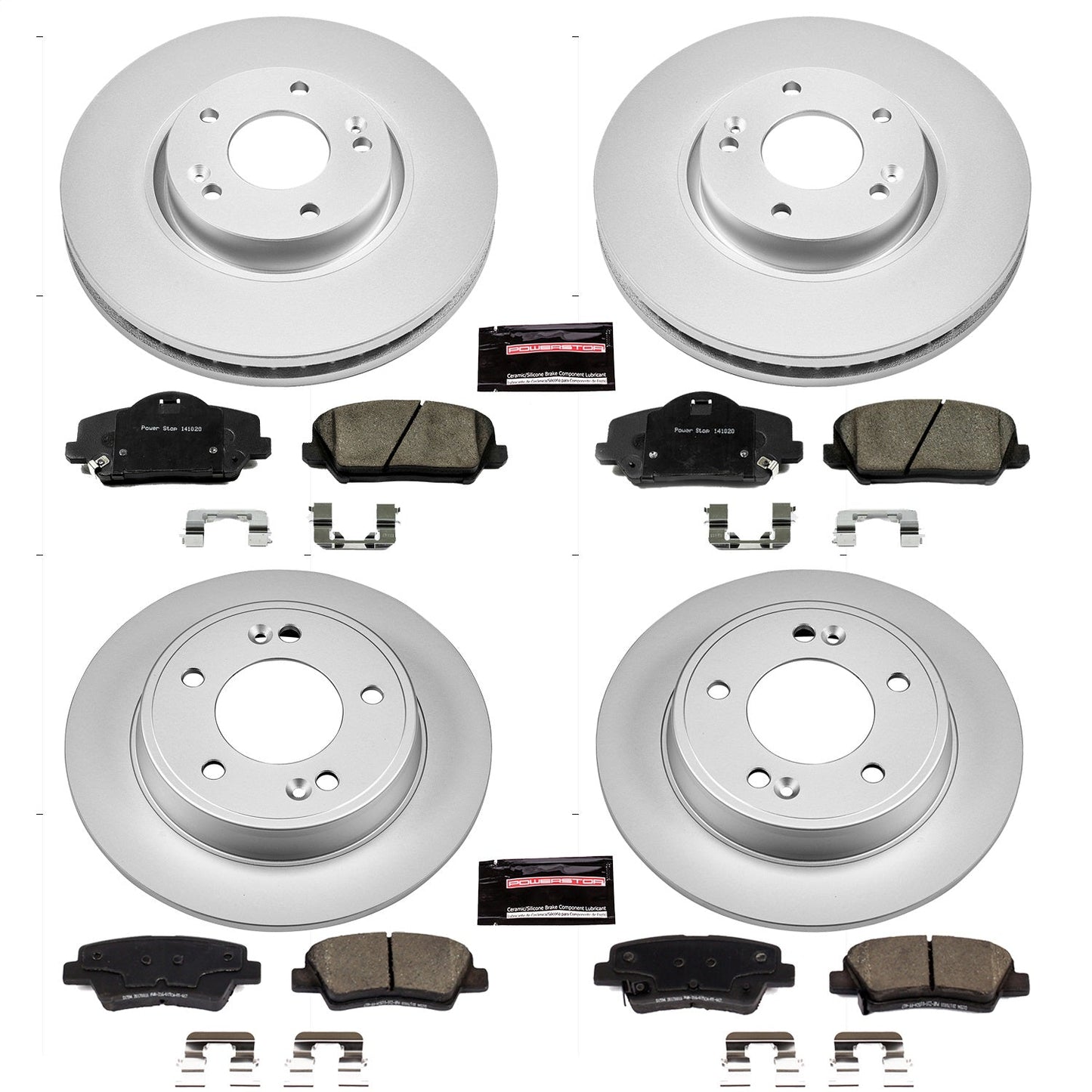 PowerStop Front & Rear Z17 Evolution Geomet Coated Brake Kit | Kia Forte5 (14-17) (CRK6934)
