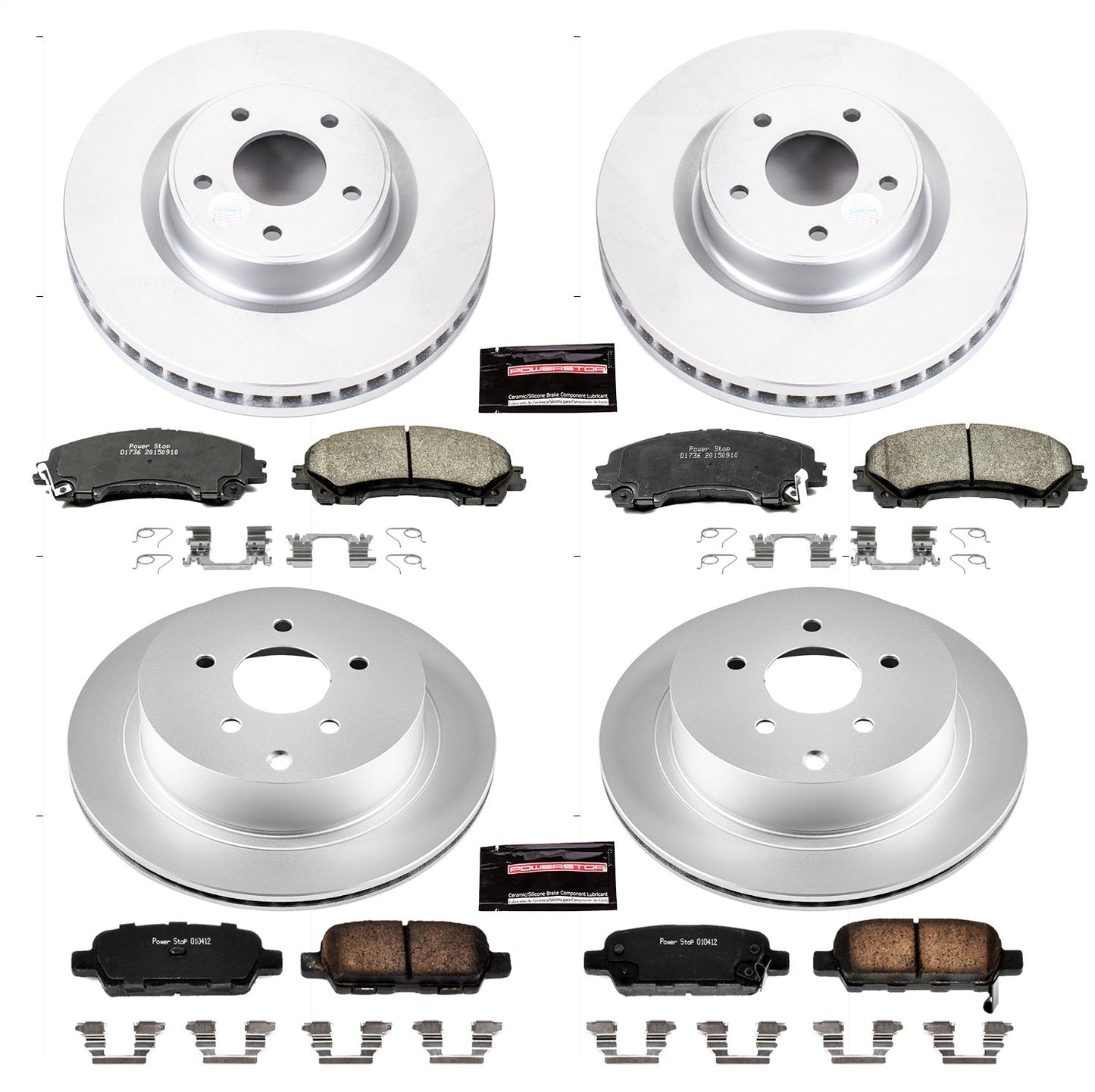 PowerStop Front & Rear Z17 Evolution Geomet Coated Brake Kit | Infiniti Q50 (14-17) (CRK6943)
