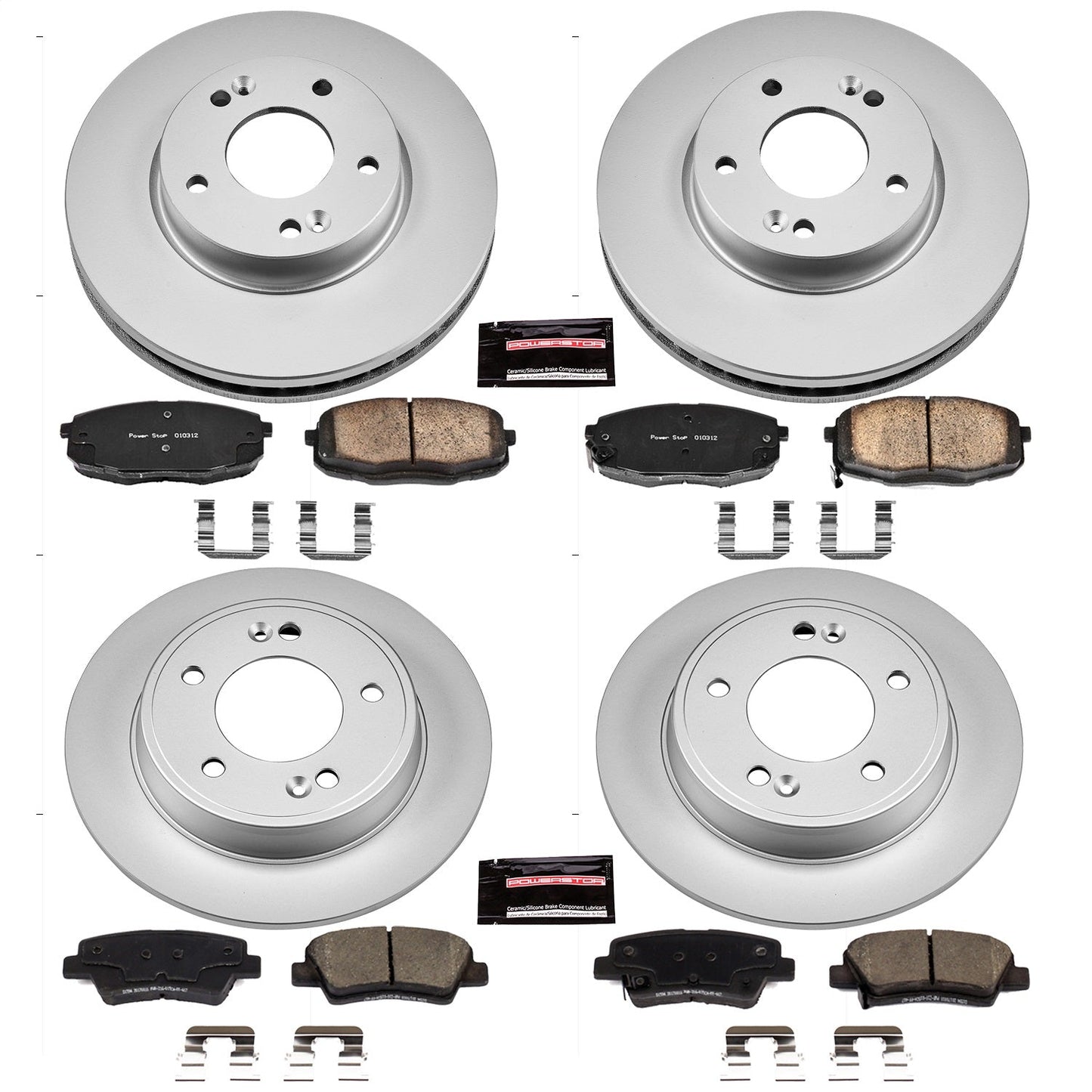 PowerStop Front & Rear Z17 Evolution Geomet Coated Brake Kit | Kia Soul (14-16) (CRK6945)