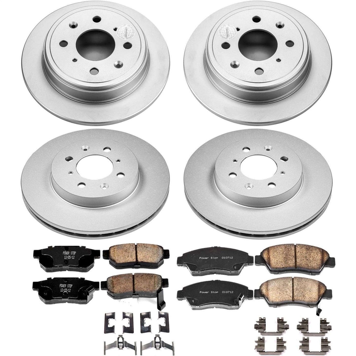 PowerStop Front & Rear Z17 Evolution Geomet Coated Brake Kit | Honda Civic Del Sol (94-97) (CRK695)