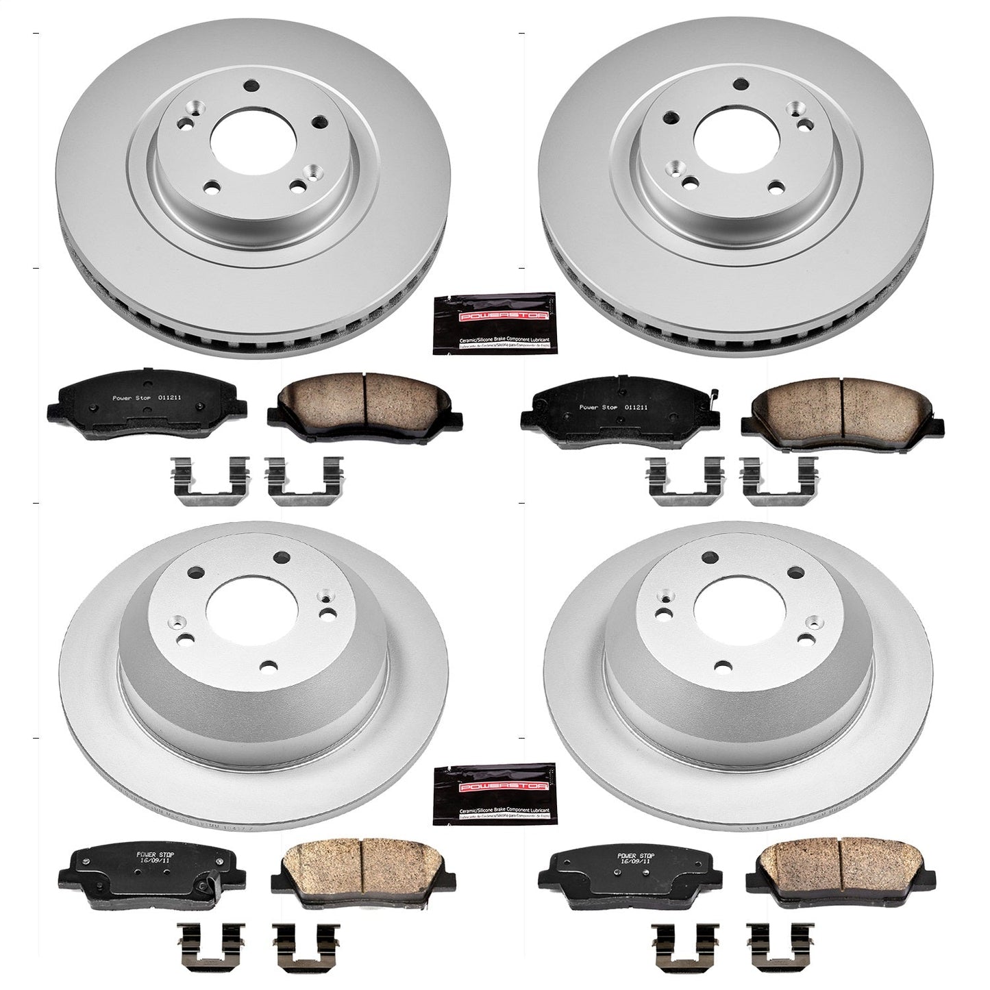 PowerStop Front & Rear Z17 Evolution Geomet Coated Brake Kit | Hyundai Santa Fe (13-16) (CRK6950)