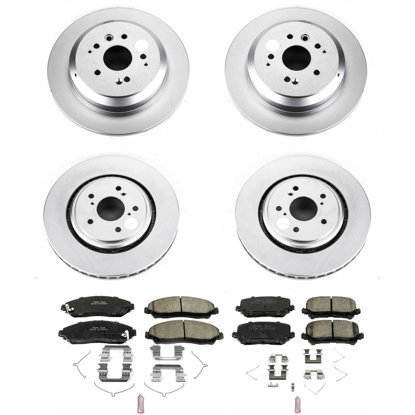 PowerStop Front & Rear Z17 Evolution Geomet Coated Brake Kit | Acura MDX (14-16) (CRK6956)