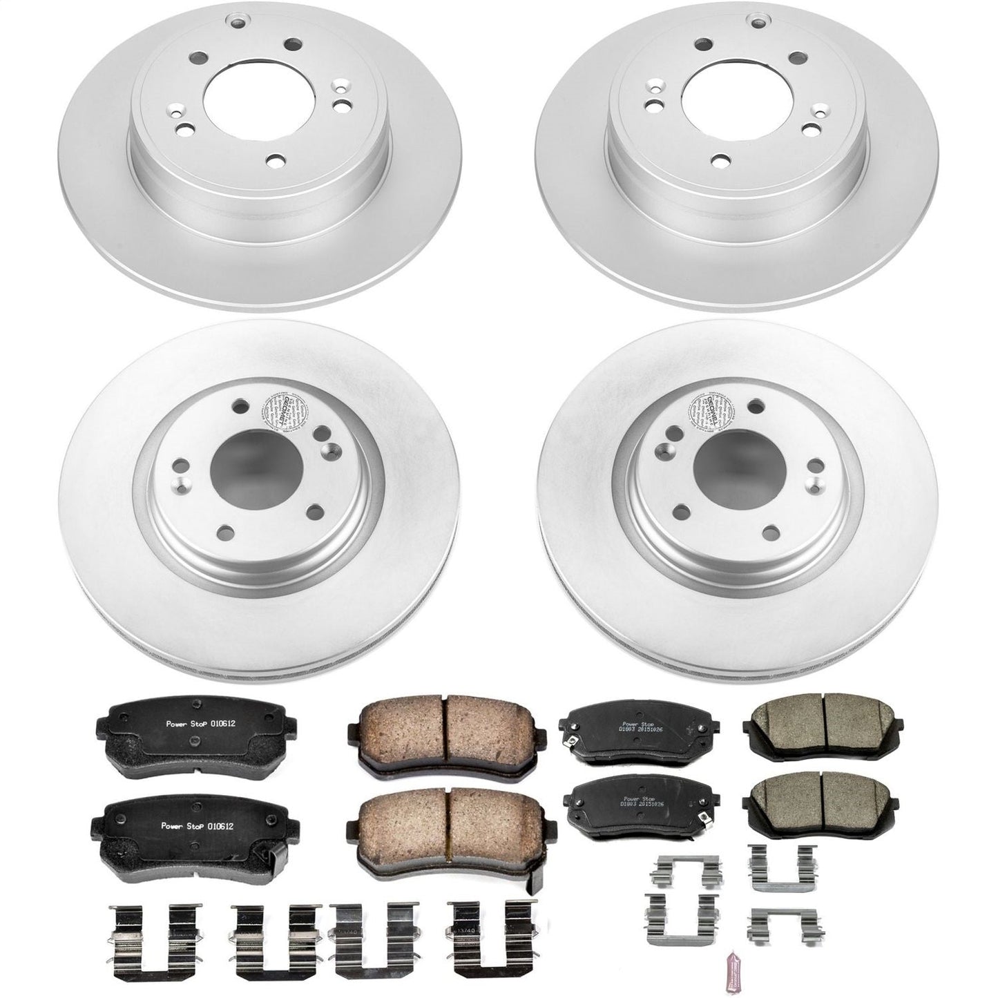 PowerStop Front & Rear Z17 Evolution Geomet Coated Brake Kit | Hyundai Sonata (15) (CRK6981)