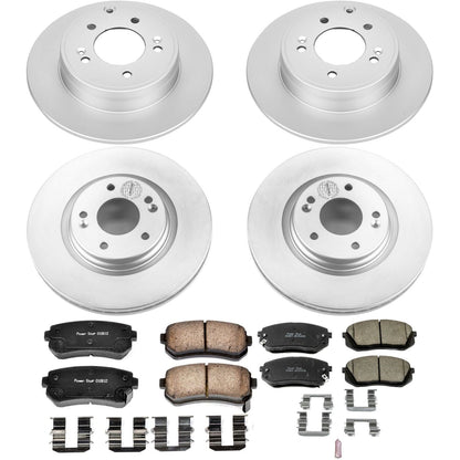 PowerStop Front & Rear Z17 Evolution Geomet Coated Brake Kit | Hyundai Sonata (15) (CRK6981)