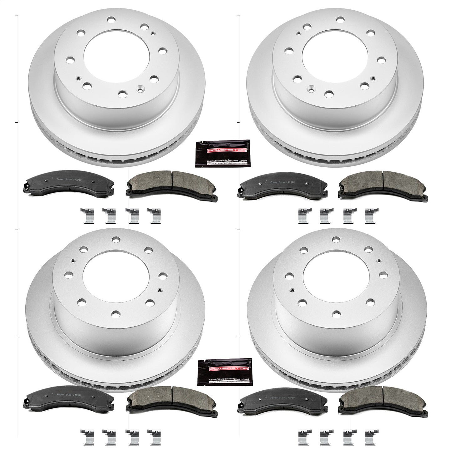 PowerStop Front & Rear Z17 Coated Brake Kit | GMC Sierra 2500 HD (15-19) (CRK6992)