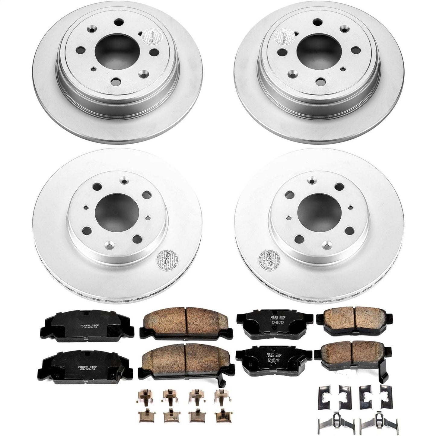 PowerStop Front & Rear Z17 Evolution Geomet Coated Brake Kit | Honda Civic (92-95) (CRK700)