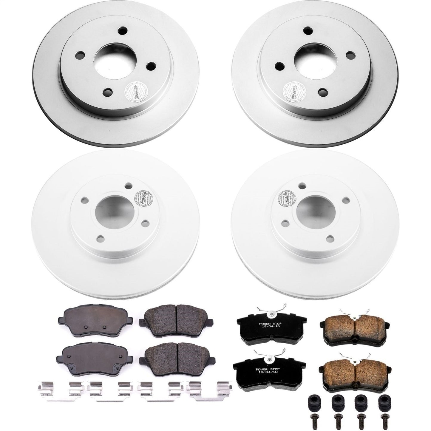 PowerStop Front & Rear Z17 Evolution Geomet Coated Brake Kit | Ford Fiesta (14-19) (CRK7002)