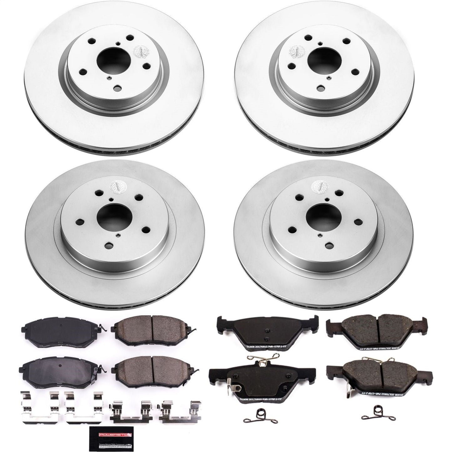 PowerStop Front & Rear Geomet Coated Brake Kit | Subaru Legacy (15-18) (CRK7028)
