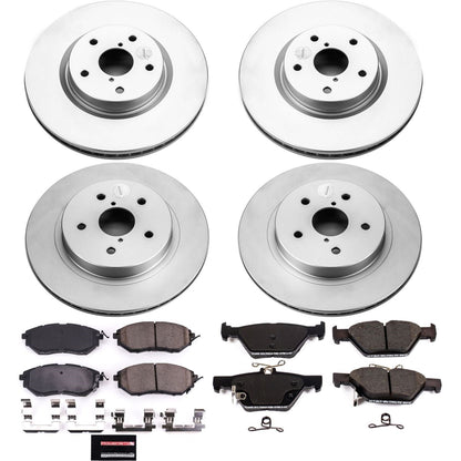 PowerStop Front & Rear Geomet Coated Brake Kit | Subaru Legacy (15-18) (CRK7028)