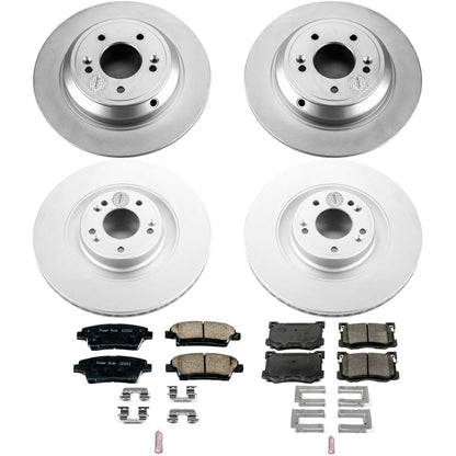 PowerStop Front & Rear Geomet Coated Brake Kit | Hyundai Genesis (15-16) (CRK7029)