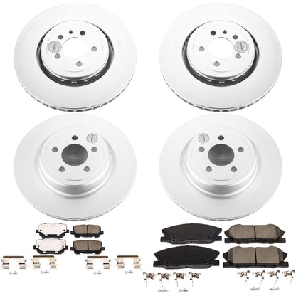 PowerStop Front and Rear Z17 Coated Brake Kit | Dodge Charger (14-22) (CRK7051)