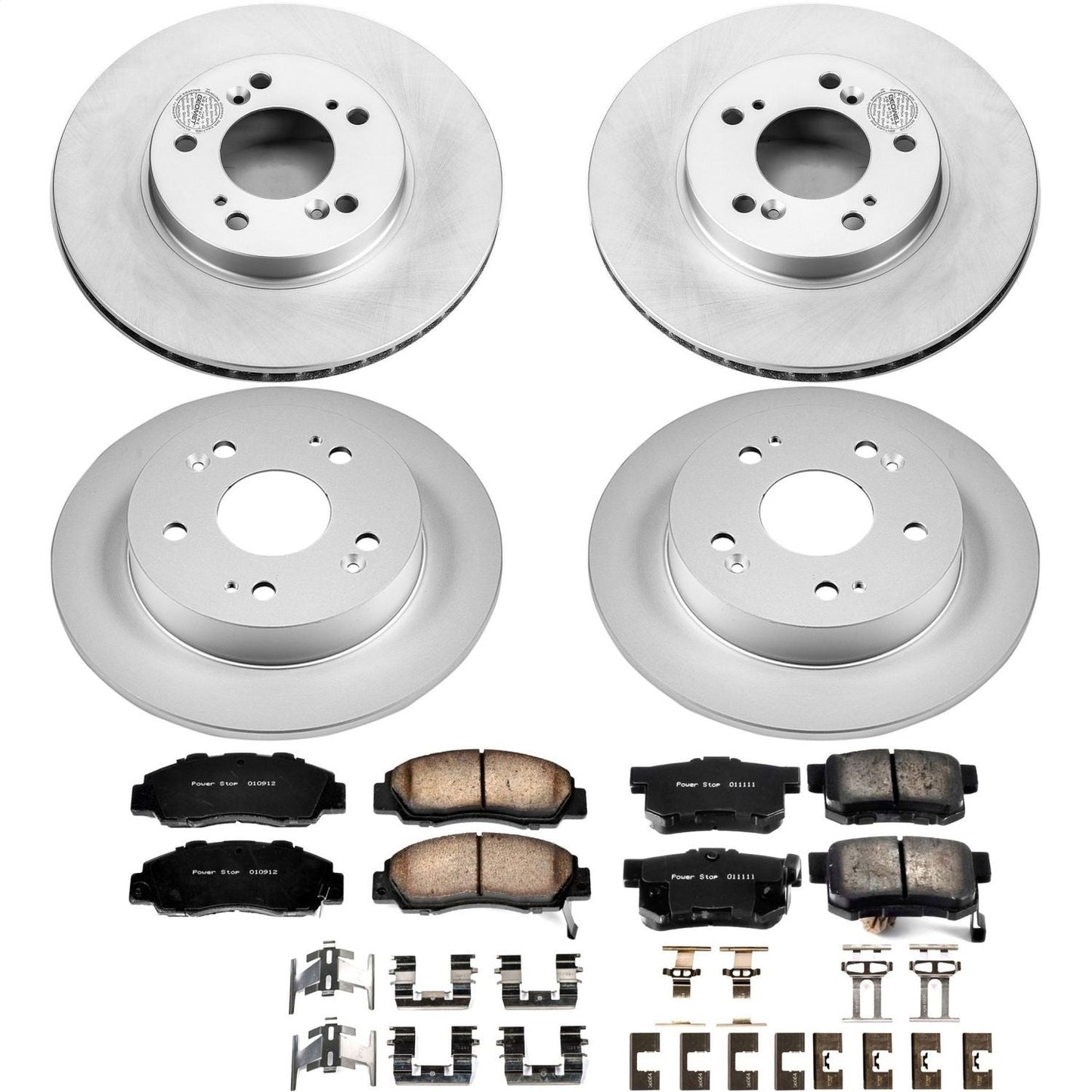 PowerStop Front & Rear Z17 Evolution Geomet Coated Brake Kit | Honda Prelude (97-01) (CRK706)