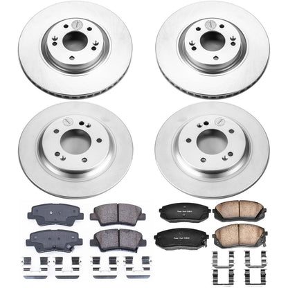 PowerStop Front & Rear Z17 Evolution Geomet Coated Brake Kit | Hyundai Sonata (15) (CRK7114)